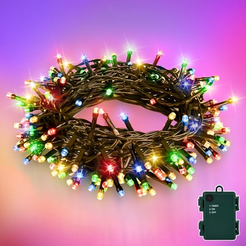 Etopgo LED Lichterkette mit Batterie,5M 50LED Lichterkette Außen Bunt...