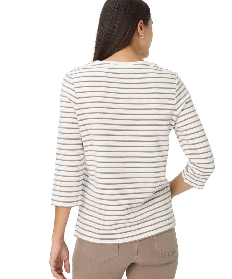 Brax Damen Style Colletta Interlock Light Striped Langarmshirt