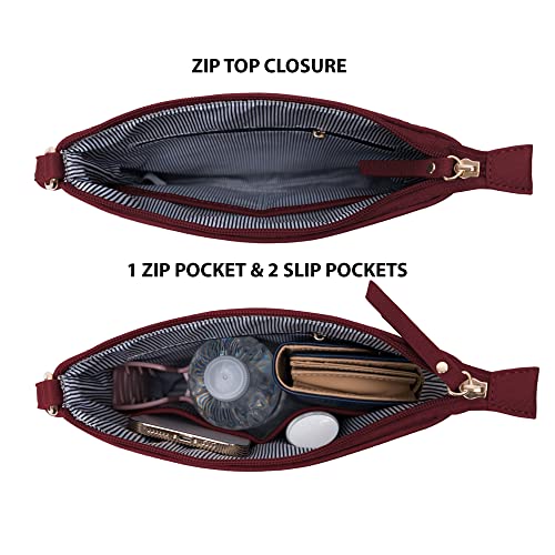 Image of Solene Crossbody Bag Functional Multi Pocket Messenger Purse Top Zip Closure Shoulder Handbag With Adjustable Strap