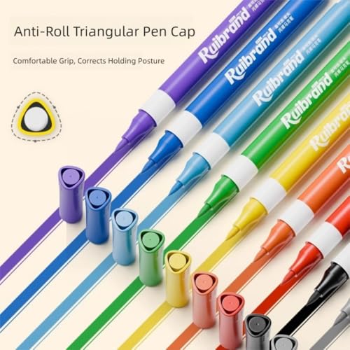 Image of SUPER TOY 12 Washable Acrylic Paint Pens Markers Soft Brush Tip for Drawing, Sketching, Calligraphy, Painting, Canvas, Glass, Plastic, Fabric & Creative Crafts