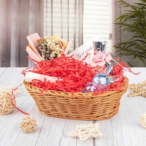 Image of Caleihd Crinkle Cut Paper Shred Filler Gift Cushion Streamer Red