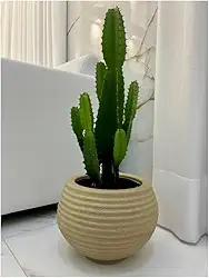 VASO POLIETILENO ONDULADO DECORATIVO P/PLANTAS/JARDINS/ESCRITÓRIOS (Bege)