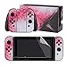 eXtremeRate Adesivo Skin Pellicola Protettiva per Nintendo Switch Console Joycon Controller Dock Impugnatura Sticker con Protezioni per Schermo per NS Console-Neuro