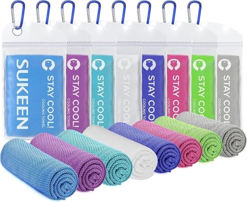 Image of KUEN [4 Pack] Cooling Towel (40 inchx12 inch), Ice Towel, Soft Breathable Chilly Towel, Microfiber Towel for Yoga, Sport, Running, Gym, Workout,Camping, Fitness, Workout & More Activities