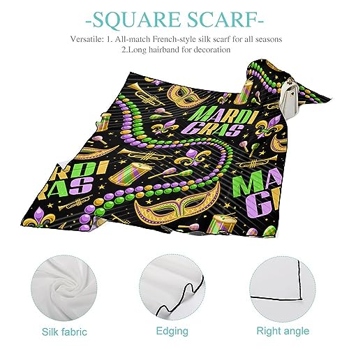 Fashion Hair Scarf for Women Lightweight Silk Feeling Head Scarves Square Bandanas4