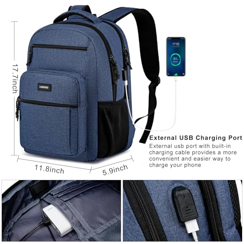 Image of Backpack for Boys Mens, Sturdy Ergonomic Backpack for High School College | 15.6 Inch Bookbag with Laptop Compartments for School, Work Travel, Blue