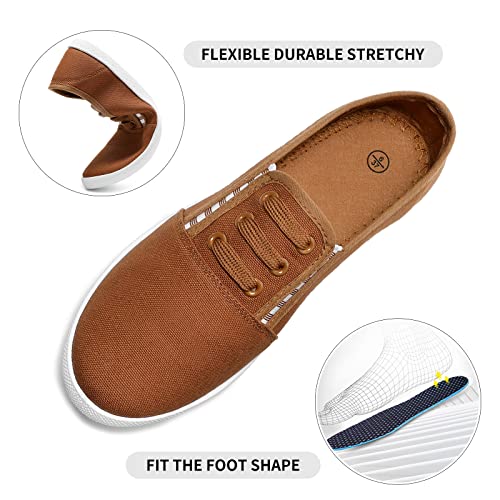 Kufeiti Women'S Canvas Slip On Shoes Sneakers For Women Fashion Comfortable White Black Elastic Sneakers For Women thumb #4