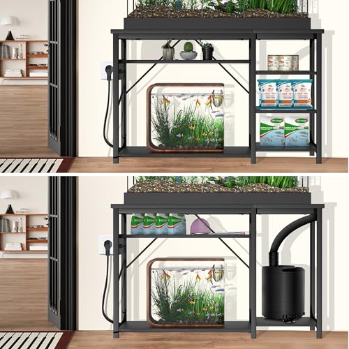 55-75 Gallon Fish Tank Stand: Heavy Duty Aquarium Stand with Power Outlets and Cabinet for Fish Tank Accessories Storage - Metal Frame, 1200LBS Capacity, Suitable for Fish & Reptile Terrariums - Image 6