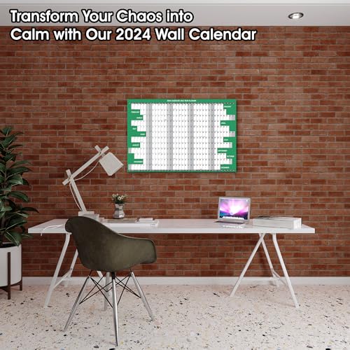 Calendário de parede 2025 grande, planejador de parede mensal anual de 12 meses, tamanho 61 x 91 cm