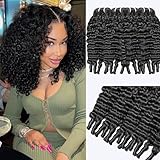 Burmese Curly Bundles Human Hair 12 Inch Human Hair 4 Bundles 100% Unprocessed Quick Weave 3c4a Real Human Hair Extensions Natural Black
