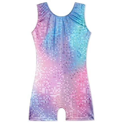 HOZIY Girls Gymnastics Leotards for Kids Tumbling Outfits Biketard Sparkle Adorable Pattern 1-2T Mosaic