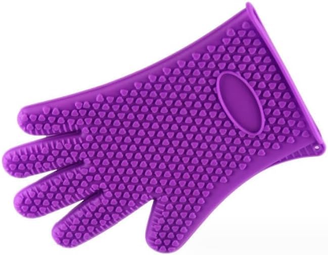 Guanti da barbecue in silicone, resistenti al calore, resistenti al calore, per maneggiare cibi caldi, coppia impermeabile e durevole