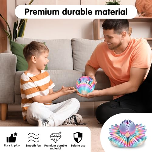 Image of GearSphere 3D Printed Spin Ball or Cube Fidget Toy, Fidget Ball Gear Toy for Stress and Anxiety Relief, Desk Toy for Adults & Kids (Rainbow, 3.1 Inch)
