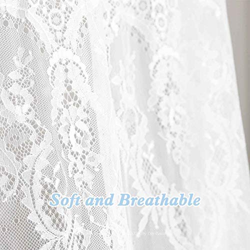 Dix-Rainbow Crib Canopy for Kids Bed Canopy for Girls Bed Canopy Princess White Lace Crib Net Tent for Baby Little Girl Cute Starry Barbie Castles - Paper Star Gift