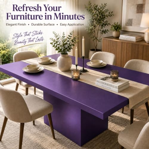 Image of HOME13 Purple Wallpaper Self Adhesive Removable Waterproof Wallpaper Bedroom Kitchen Shelf Liner Countertop Cabinet Wardrobe Peel & Stick Vinyl Wall Sticker(20x200 Inch)