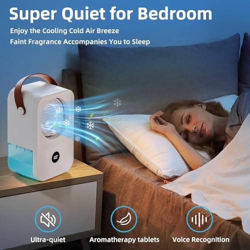 Fadachy Portable Air Conditioners Fan With Voice Control,4000Mah Rechargeable Battery Operated Mini Ac Air Conditioner,4 Speeds Small Desktop Humidifier Fan For Room Office Camping Office thumb #5