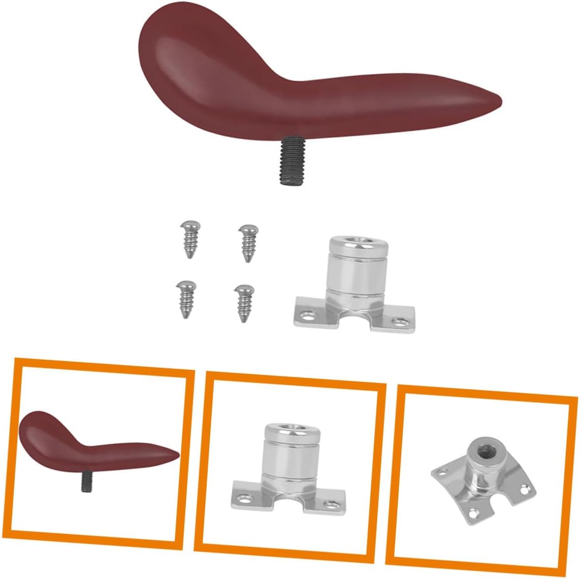 Bassoon Thumb Rest Protector with Detachable Silver-plated Base and Screws Ergonomic Curved Finger Support for Comfortable Bassoon Playing and Palm Pressure Relief
