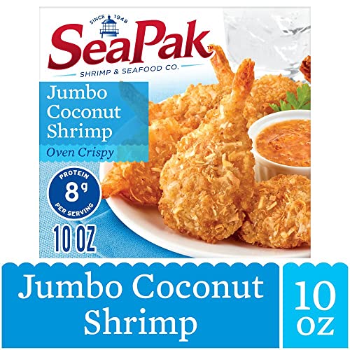 Seapak Jumbo Coconut Shrimp, Delicious Seafood With Oven Crispy Breading, Includes Orange Marmalade Sauce, Frozen, 10 Oz #TOP1