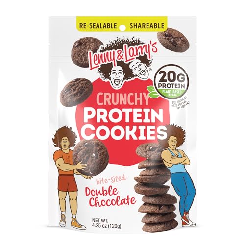 Image of Lenny & Larry's The Complete Crunchy Cookie, Double Chocolate, 6g Plant Protein, Vegan, Non-GMO, 4.25 Ounce Pouch (Pack of 6)