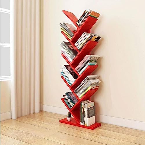 Étagère en forme d'arbre rouge au design moderne et épuré - 2