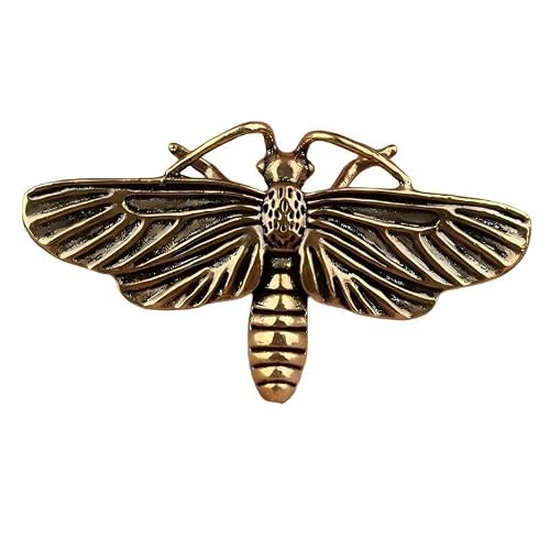 ZJUN Brass Moth Statue Home Decoration Animal Figurines Vintage Brass Ornaments for Living Room, Bedroom, Office Desktop, Display Shelf Decor Art Gift