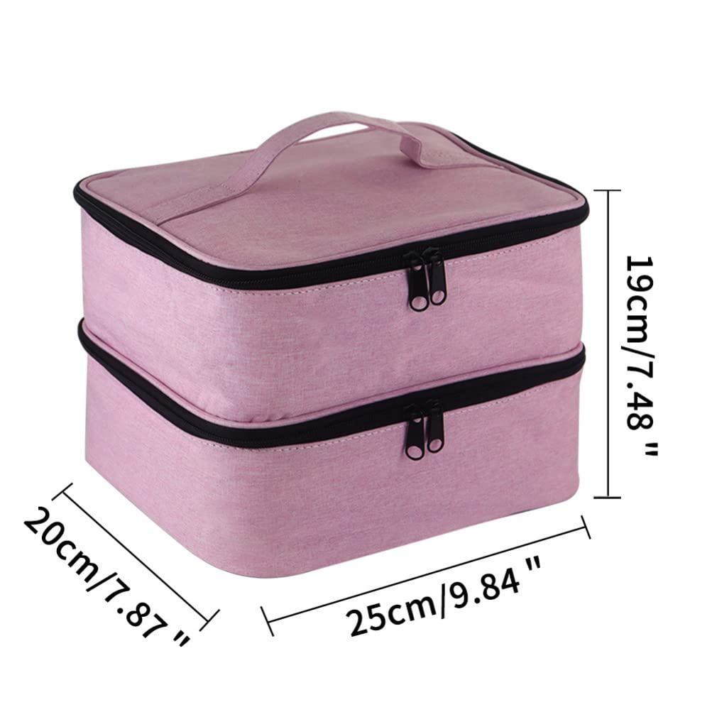 Borsa Cosmetica Viaggio Rosa in Nailon, Comoda e Pratica | Trousse da Viaggio Donna, Formato Portatile Zip, per Trucchi e Accessori