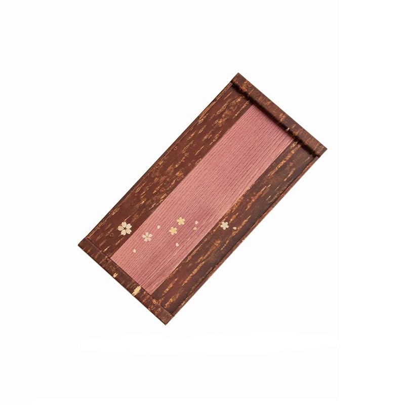eexbz Tray Kakunodate Birch Cherry Bark Round Retro Stitching Retro Tea Table Dessert Plate Meal Tray Serving Trays(D)