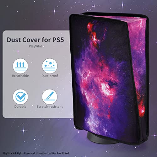 Image of PlayVital Dust Cover for ps5, Soft Neat Lining Dust Guard, Anti Scratch Waterproof Cover Sleeve for ps5 Console Digital Edition & Disc Edition - Nebula Galaxy