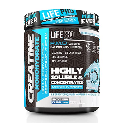 Life Pro Creatine Monohydrate Unflavored 300g | Creatina Monohidrato Micronizada Sin Sabor | Favorece la Creacion de Fosfocreatina Cover