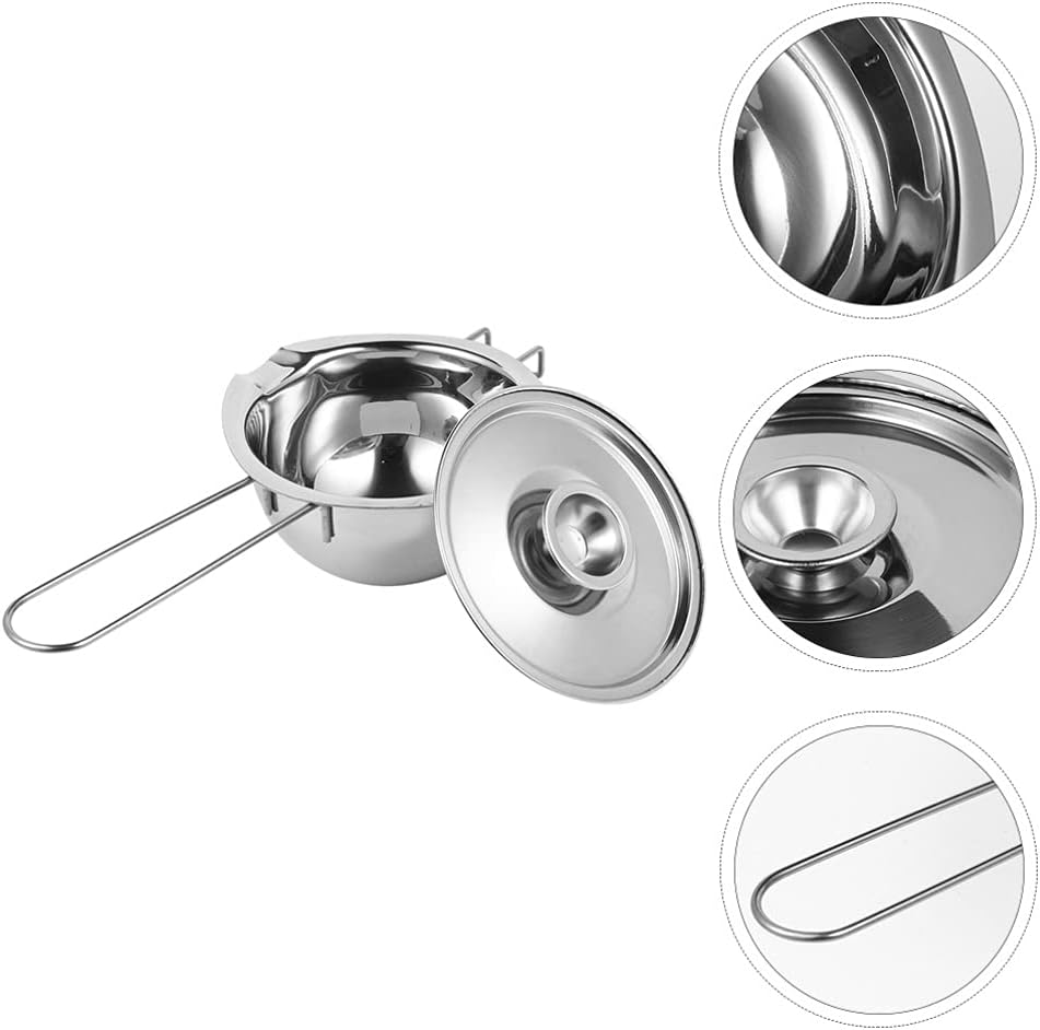 Coffee Warmer Butter Warmer with Handle Mini Turkish Coffee Maker Stainless Steel Melting Pot with Lid Pan Saucepan Kitchen Cookware Cooking Accessories 14cm Turkish Coffee Pot/1522
