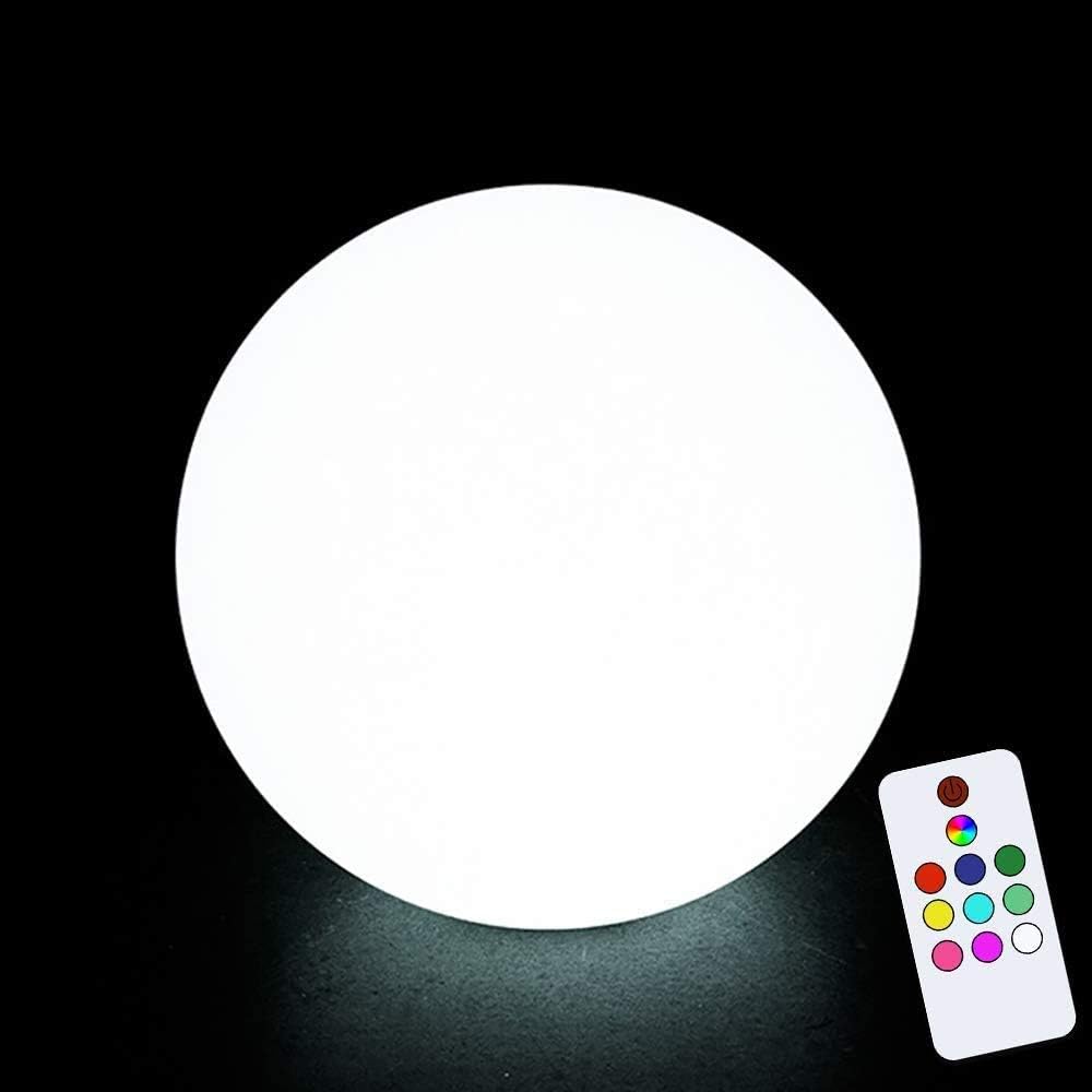 pearlstar 12-inch Outdoor Solar Ball Light Decorative Glow Globe Lamp with Remote Control,10 Modes,White&Color Changing Orb Light Waterproof for Kids Yard Garden Lawn Pond