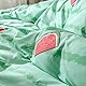 Kinder Wassermelone Bettdecke, Moderne Geometrische Streifen Bettwäsche-Set 135x200 Pink Girly Doppel Bettbezug Für Mädchen Jungen Frauen Schlafzimmer, Atmungsaktive Grüne Bettbezug Mit Eckbändern