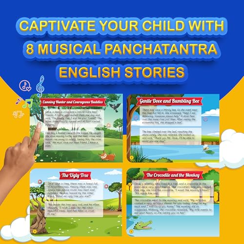 Image of Kiddale English Panchatantra Animal Story Book|Top Moral Short Stories in English for Kids| Touch, Read and-Listen Musical Tales with Colorful Illustrations| Ideal Gift for 3-8 Year Children