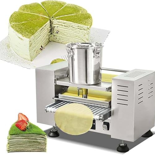 Máquina para hacer pasteles de crepé, control inteligente de temperatura, calefacción uniforme, velocidad ajustable, alta eficiencia de producción