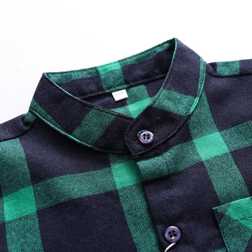Boys&Mens Plaid Flannel Button-Down Shirts Girls Long Sleeve Spring Winter Casual Collared Blouse Kids Tops Tees Clothes3