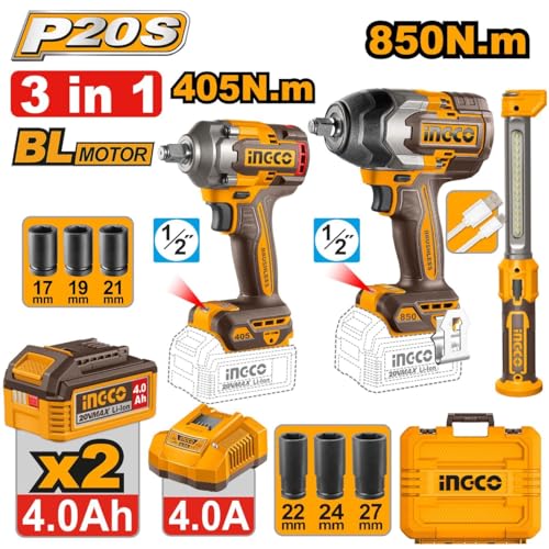 Image of Ingco 3pcs 20V Combo Kit COSLI251085 850nm & 405 nm Combo With AI Mode