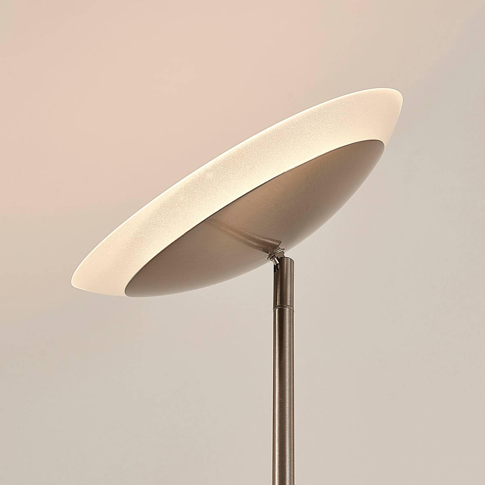 Lindby LED Stehlampe, Deckenfluter dimmbar verstellbarer Lesearm Standleuchte Metall Standlampe Wohnzimmerlampe Leselampe