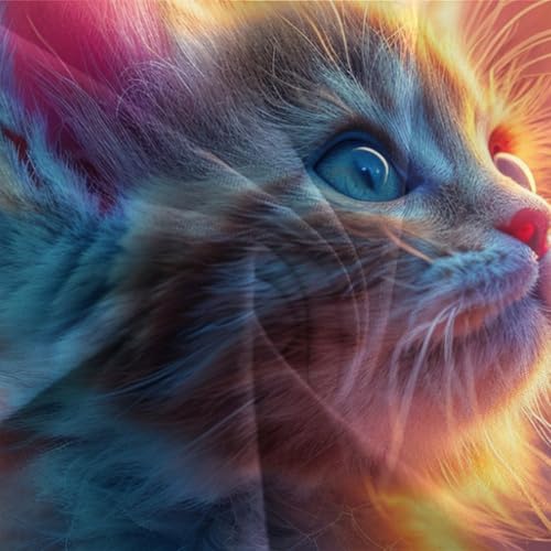 Housses de couettes chat 3D imprimé lit double 200x200cm en microfibre - 7