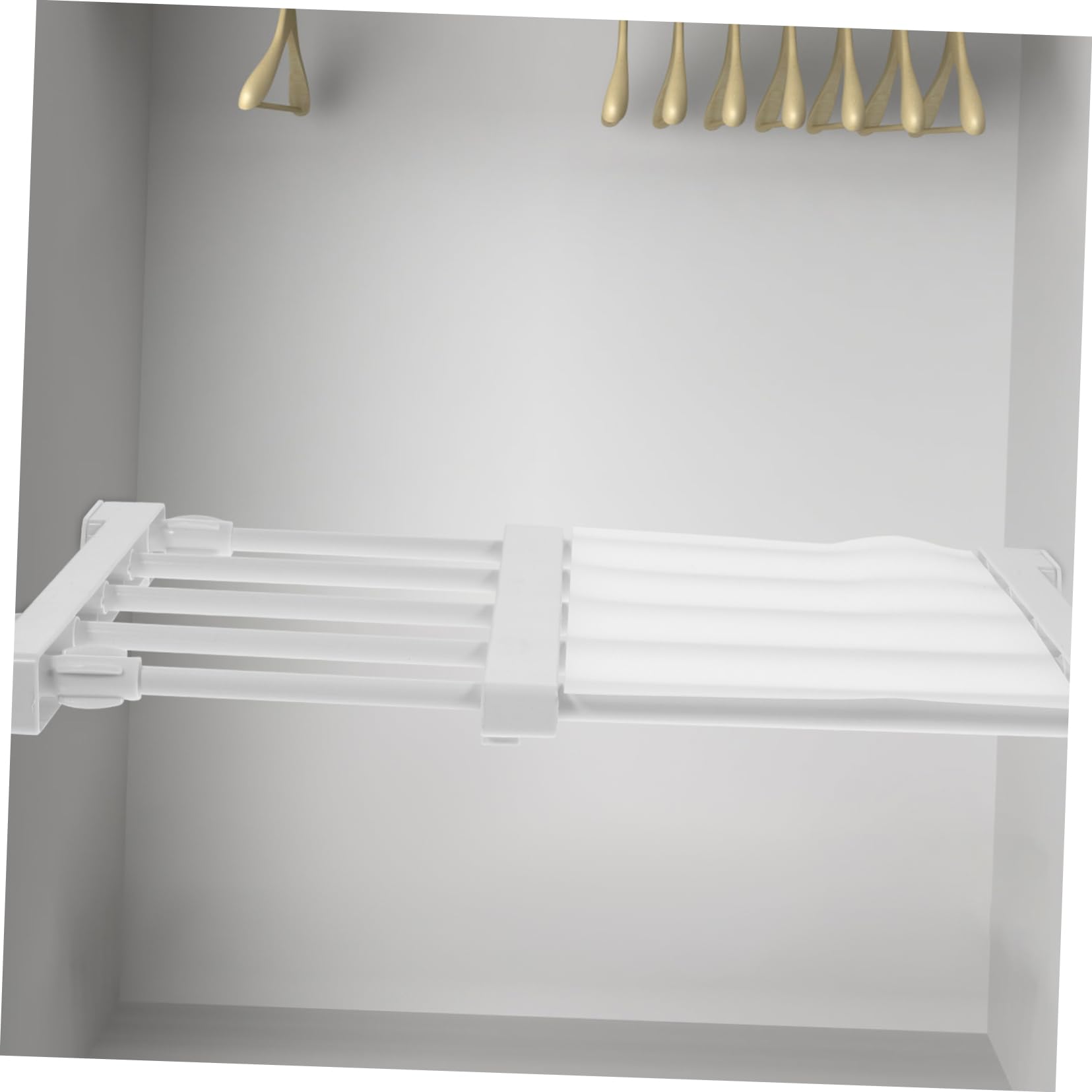 SOESFOUFU Adjustable Closet Shelf Divider Tension Storage Rack for Efficient Organization No Punching Installation Expands for Kitchen Cabinets and Closets