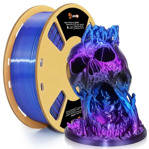 Image of LOVOON pla Filament 1.75mm Color Shift, 3D Printers Filament NEW Black /Blue /Purple Gradient, Color Changing by Length pla,Halloween,3D Printer and 3D Pen Compatible,1KG(2.2lbs) /Spool