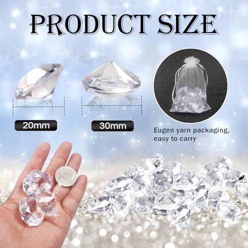 TOAOB 25 Stück Deko Diamanten Groß 30mm Acryl Kristalle Transparent Diamantkristalle Dekosteine Diamanten Streudeko Hochzeit Dekoration