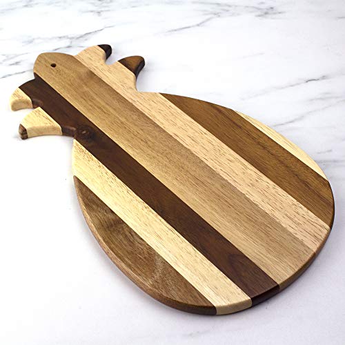 Tabla de cortar y servir en madera con forma de piña miniatura 4