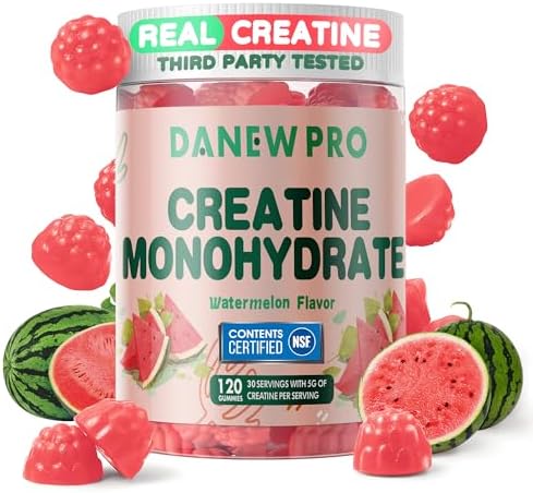 Creatine Monohydrate Gummies 5000mg for Men & Women, Creatine Monohydrate for Muscle Strength, Muscle Builder, Energy Boost, Pre-Workout Supplement(120 Count)-Watermelon Flavor