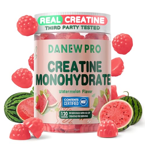 NSF Certified Creatine Gummy 5g - Creatine Monohydrate Gummies for Men & Women Creatine Monohydrate for Muscle Strength Muscle Builder Energy Boost Pre-Workout Supplement(120 Count)-Watermelon