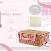 YPshuye Picnic Basket Set for 4 with Waterproof Blanket Mat Insulation Bag Wicker Pink Floral Classic Fresh Gift for Wedding Birthday Summer Camp Outdoor Camping Beach Travel Christmas Thanksgiving