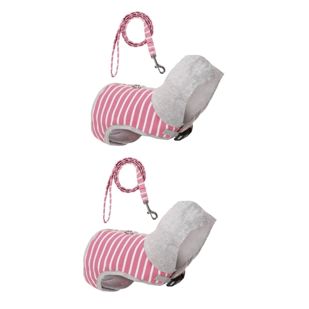 Gilet à rayures avec sangle réglable et laisse anti-traction confortable pour animaux