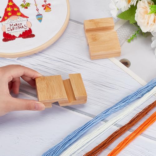Image of OLYCRAFT 4Pcs Embroidery Hoop Wooden Base Embroider Hoop Base 2.1x3.1 Inch Embroidery Hoop Easels Rectangle Embroidery Display Stand Cross Stitch Hoop Accessories Decor