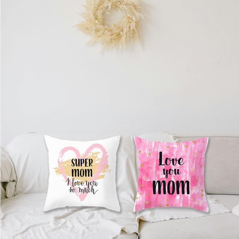 Miniatura 7 de Love You Mom - Funda de almohada para mamá, fundas de almohada para madre, regalos de cumpleaños para madres, cojín de almohada rosa para mamá,