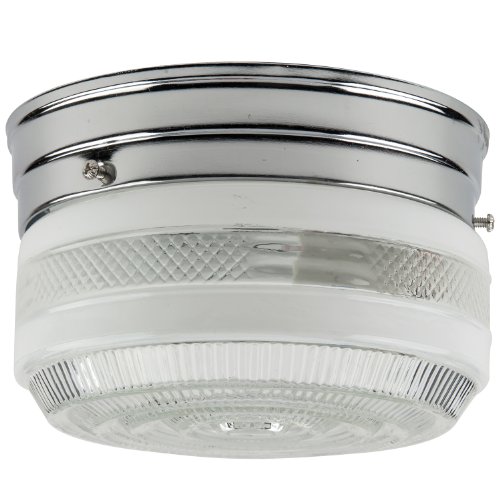 Diodesy- 6 Inch Flush Mount Ceiling Light Fixture Semi-Frosted Glass Drum 60W Max A19 Bulb (Not Included) 3000K Soft White 800LM Modern Round Chrome Close to Ceiling for Bedroom Kitchen Living Room