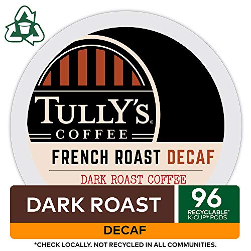 Tully's Coffee French Roast Decaf, Single-Serve Keurig K-Cup Pods, Dark Roast Coffee Pods, 96 Count, 24 Count (Pack Of 4) #TOP3